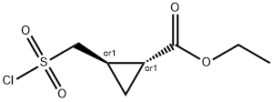 rac-ethyl (1R,2R)-2-[(chlorosulfonyl)methyl]cyclopropane-1-carboxylate, trans Structural