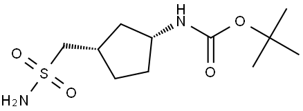 rac-tert-butyl N-[(1R,3S)-3-(sulfamoylmethyl)cyclopentyl]carbamate, cis Structural