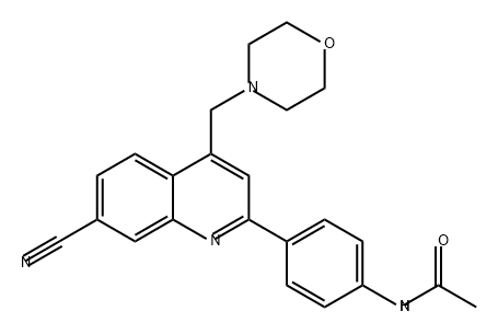 Acetamide, N-[4-[7-cyano-4-(4-morpholinylmethyl)-2-quinolinyl]phenyl]- Structural