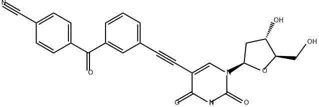 Uridine, 5-[[3-(4-cyanobenzoyl)phenyl]ethynyl]-2'-deoxy- (9CI) Structural