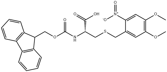 L-Cysteine, S-[(4,5-dimethoxy-2-nitrophenyl)methyl]-N-[(9H-fluoren-9-ylmethoxy)carbonyl]- Structural