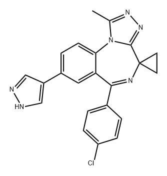 Spiro[cyclopropane-1,4'-[4H][1,2,4]triazolo[4,3-a][1,4]benzodiazepine], 6'-(4-chlorophenyl)-1'-methyl-8'-(1H-pyrazol-4-yl)- Structural