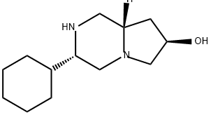 Pyrrolo[1,2-a]pyrazin-7-ol, 3-cyclohexyloctahydro-, (3S,7R,8aS)- Structural