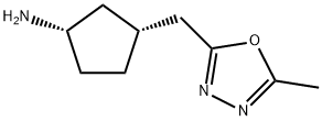 rac-(1R,3S)-3-[(5-methyl-1,3,4-oxadiazol-2-yl)methyl]cyclopentan-1-amine, cis Structural