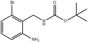 tert-butyl N-[(2-amino-6-bromophenyl)methyl]carbamate Structural