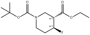 rac-1-tert-butyl 3-ethyl (3R,4S)-4-fluoropiperidine-1,3-dicarboxylate, trans Structural