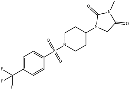 3-Methyl-1-[1-[[4-(trifluoromethyl)phenyl]sulfonyl]-4-piperidinyl]-2,4-imidazolidinedione Structural