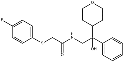 2-[(4-Fluorophenyl)thio]-N-[2-hydroxy-2-phenyl-2-(tetrahydro-2H-pyran-4-yl)ethyl]acetamide Structural