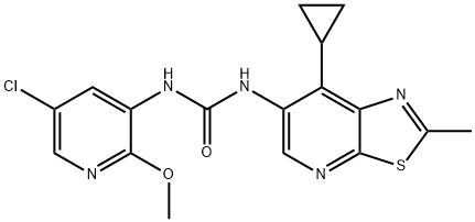 Urea, N-(5-chloro-2-methoxy-3-pyridinyl)-N'-(7-cyclopropyl-2-methylthiazolo[5,4-b]pyridin-6-yl)- Structural