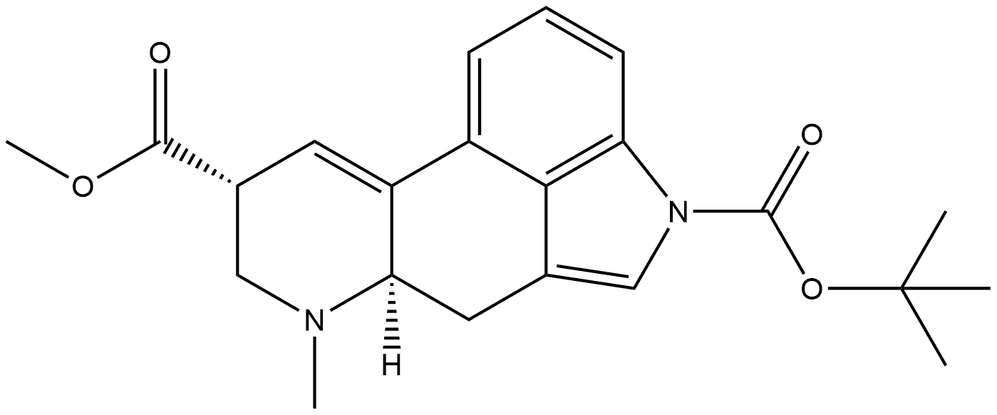 Ergoline-1,8-dicarboxylic acid, 9,10-didehydro-6-methyl-, 1-(1,1-dimethylethyl) 8-methyl ester, (8α)- Structural