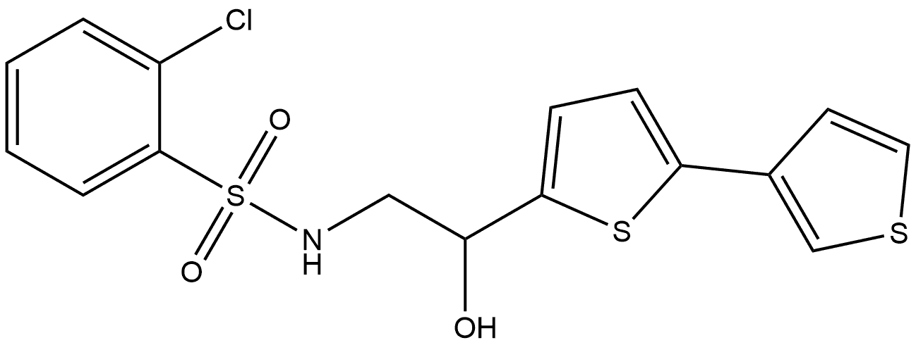 N-(2-[2,3′-Bithiophen]-5-yl-2-hydroxyethyl)-2-chlorobenzenesulfonamide Structural