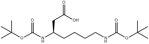 Heptanoic acid, 3,7-bis[[(1,1-dimethylethoxy)carbonyl]amino]-, (3R)- Structural