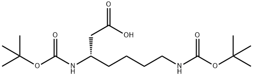 Heptanoic acid, 3,7-bis[[(1,1-dimethylethoxy)carbonyl]amino]-, (3S)- Structural