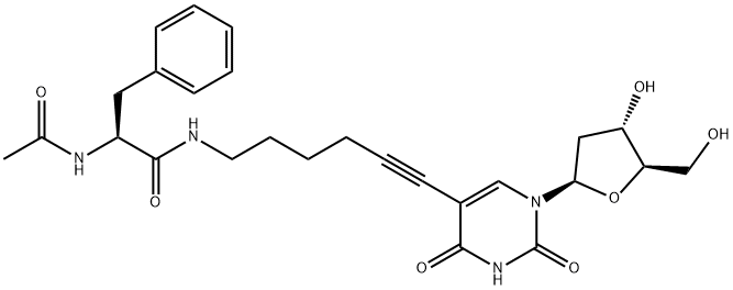 Uridine, 5-[6-[[(2S)-2-(acetylamino)-1-oxo-3-phenylpropyl]amino]-1-hexynyl]-2'-deoxy- (9CI) Structural