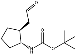 rac-tert-butyl N-[(1R,2S)-2-(2-oxoethyl)cyclopentyl]carbamate, trans Structural