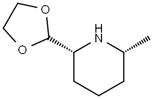 rac-(2R,6R)-2-(1,3-dioxolan-2-yl)-6-methylpiperidine, cis Structural