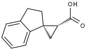 rel-(1R,2R)-2′,3′-Dihydrospiro[cyclopropane-1,1′-[1H]indene]-2-carboxylic acid Structural