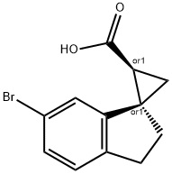 Spiro[cyclopropane-1,1'-[1H]indene]-2-carboxylic acid, 6'-bromo-2',3'-dihydro-, (1R,2S)-rel- Structural