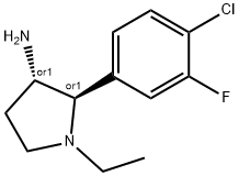 rac-(2R,3S)-2-(4-chloro-3-fluorophenyl)-1-ethylpyrrolidin-3-amine, trans Structural
