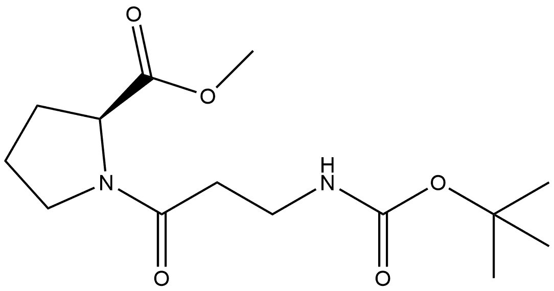 L-Proline, N-[(1,1-dimethylethoxy)carbonyl]-β-alanyl-, methyl ester Structural