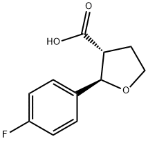 rac-(2R,3R)-2-(4-fluorophenyl)oxolane-3-carboxylic acid, trans Structural