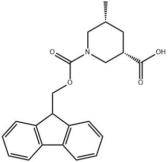 rac-(3R,5S)-1-{[(9H-fluoren-9-yl)methoxy]carbonyl}-5-methylpiperidine-3-carboxylic acid, cis Structural