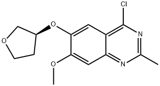 Quinazoline, 4-chloro-7-methoxy-2-methyl-6-[[(3S)-tetrahydro-3-furanyl]oxy]- Structural