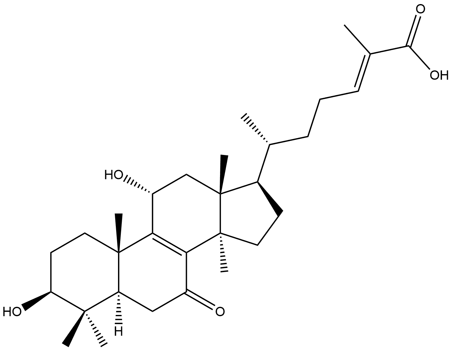 Lanosta-8,24-dien-26-oic acid, 3,11-dihydroxy-7-oxo-, (3β,11α,24E)- Structural