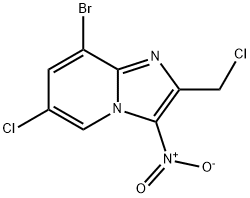 Imidazo[1,2-a]pyridine, 8-bromo-6-chloro-2-(chloromethyl)-3-nitro- Structural