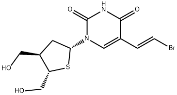 Uridine, 5-[(1E)-2-bromoethenyl]-2',3'-dideoxy-3'-(hydroxymethyl)-4'-thio- (9CI) Structural