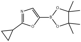 Oxazole, 2-cyclopropyl-5-(4,4,5,5-tetramethyl-1,3,2-dioxaborolan-2-yl)- Structural