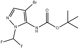 tert-butyl [4-bromo-1-(difluoromethyl)-1H-pyrazol-5-yl]carbamate Structural
