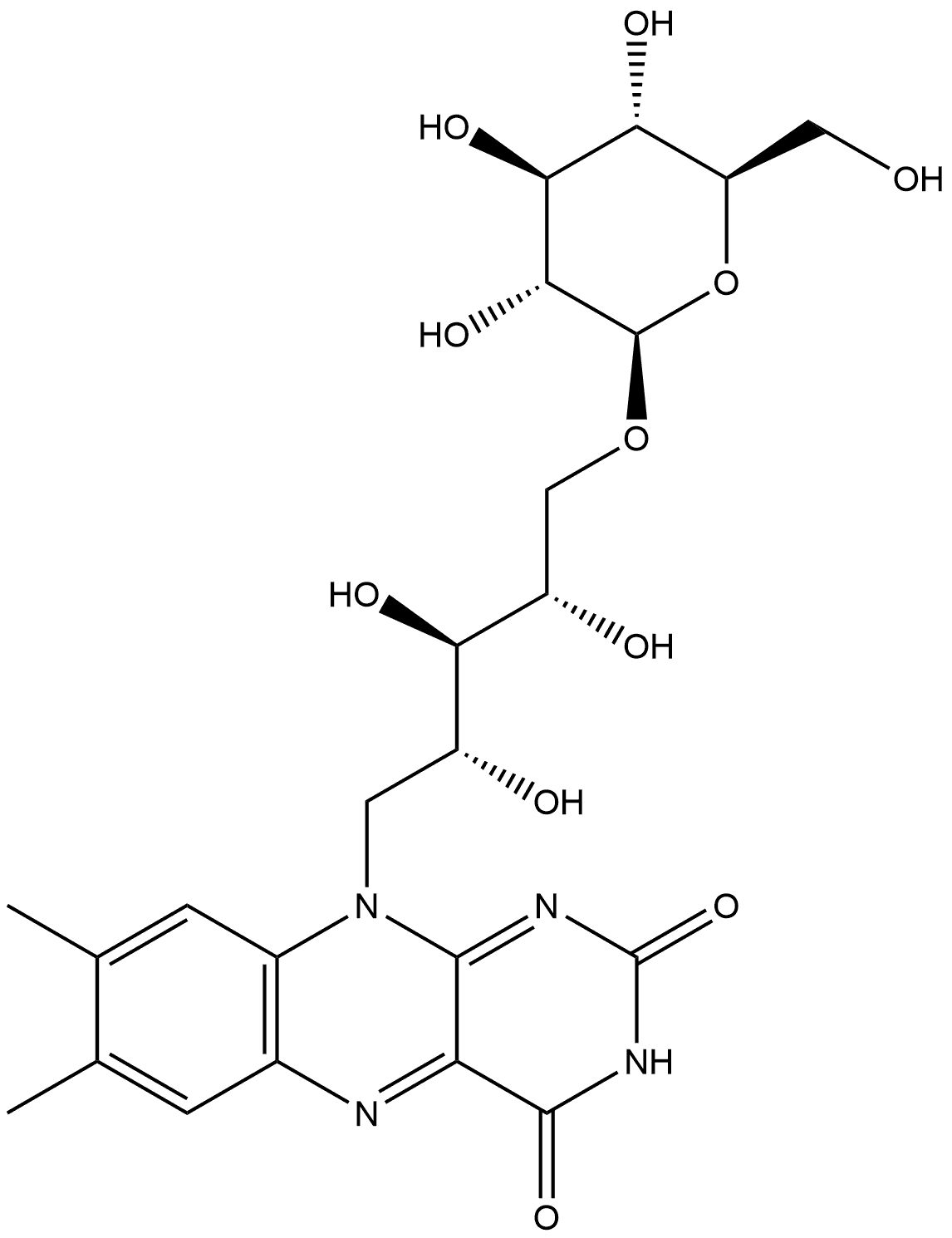 Riboflavin, 5'-O-β-D-glucopyranosyl- Structural