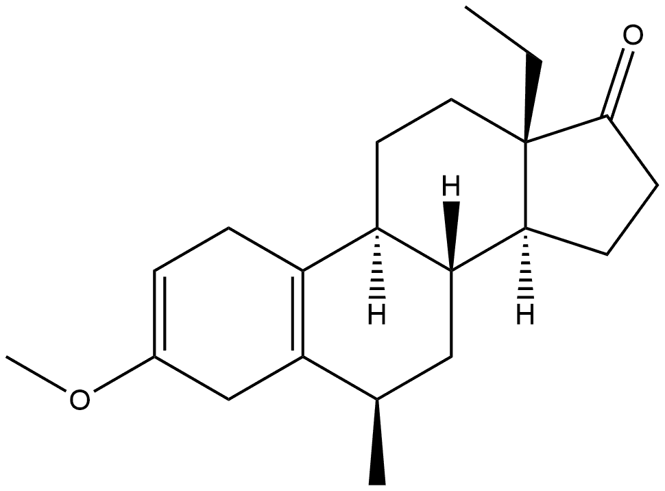 Gona-2,5(10)-dien-17-one, 13-ethyl-3-methoxy-6β-methyl-, (±)- (8CI) Structural
