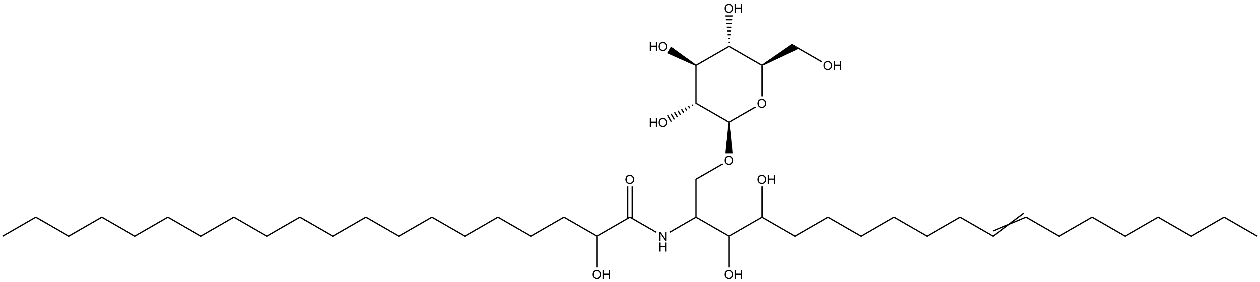 Eicosanamide, N-[1-[(β-D-glucopyranosyloxy)methyl]-2,3-dihydroxy-10-octadecen-1-yl]-2-hydroxy- Structural
