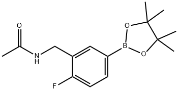 Acetamide, N-[[2-fluoro-5-(4,4,5,5-tetramethyl-1,3,2-dioxaborolan-2-yl)phenyl]methyl]- Structural