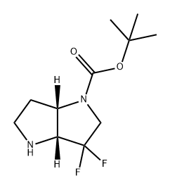 Pyrrolo[3,2-b]pyrrole-1(2H)-carboxylic acid, 3,3-difluorohexahydro-, 1,1-dimethylethyl ester, (3aR,6aS)- Structural