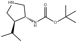 Carbamic acid, N-?[(3R,?4S)?-?4-?(1-?methylethyl)?-?3-?pyrrolidinyl]?-?, 1,?1-?dimethylethyl ester Structural