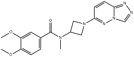 3,4-Dimethoxy-N-methyl-N-[1-(1,2,4-triazolo[4,3-b]pyridazin-6-yl)-3-azetidinyl]benzamide Structural