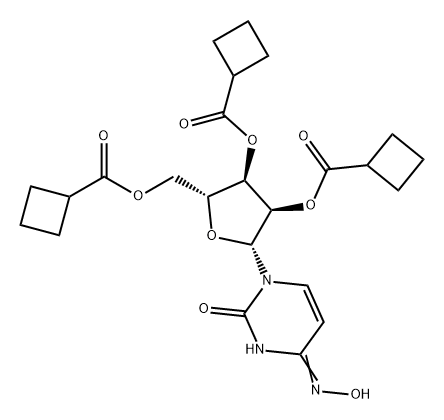Uridine, 4-oxime, 2',3',5'-tricyclobutanecarboxylate Structural