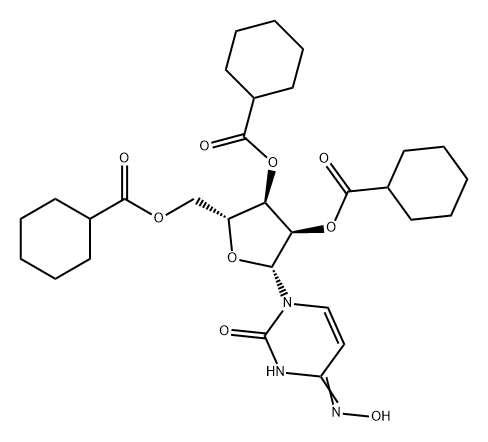 Uridine, 4-oxime, 2',3',5'-tricyclohexanecarboxylate Structural