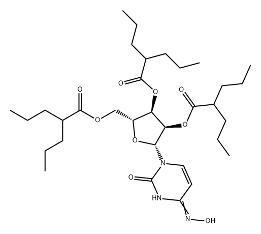 Uridine, 4-oxime, 2',3',5'-tris(2-propylpentanoate) Structural
