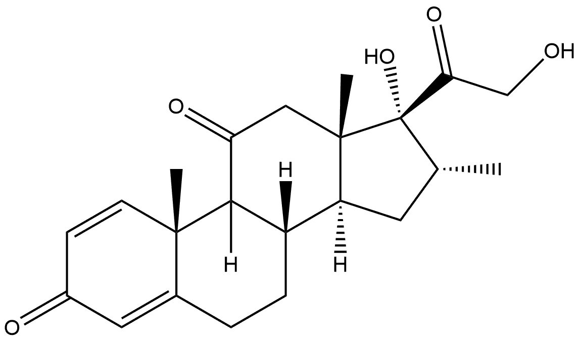 Pregna-1,4-diene-3,11,20-trione, 17,21-dihydroxy-16-methyl-, (9ξ,16α)- Structural