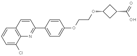 Cyclobutanecarboxylic acid, 3-[2-[4-(8-chloro-2-quinolinyl)phenoxy]ethoxy]-, cis- Structural