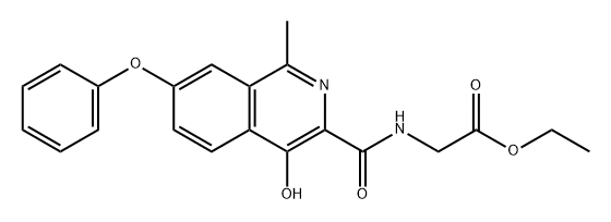 Glycine, N-[(4-hydroxy-1-methyl-7-phenoxy-3-isoquinolinyl)carbonyl]-, ethyl ester Structural