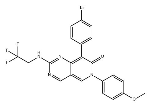 Pyrido[4,3-d]pyrimidin-7(6H)-one, 8-(4-bromophenyl)-6-(4-methoxyphenyl)-2-[(2,2,2-trifluoroethyl)amino]- Structural