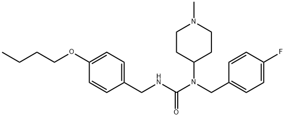 Urea, N'-[(4-butoxyphenyl)methyl]-N-[(4-fluorophenyl)methyl]-N-(1-methyl-4-piperidinyl)- Structural
