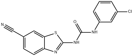 Urea, N-(3-chlorophenyl)-N'-(6-cyano-2-benzothiazolyl)- Structural