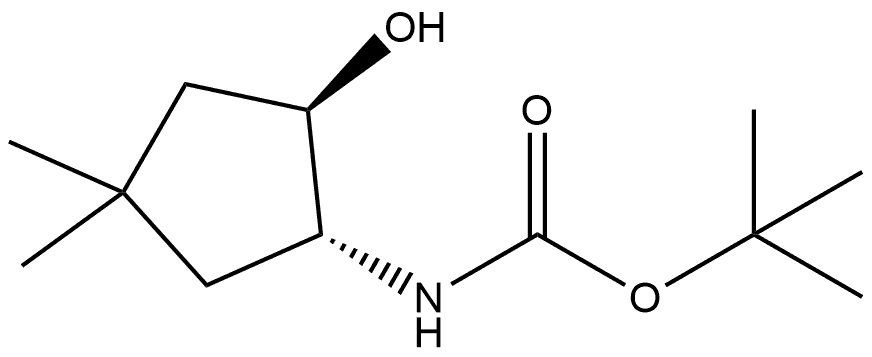 rel-1,1-Dimethylethyl N-[(1R,2R)-2-hydroxy-4,4-dimethylcyclopentyl]carbamate Structural