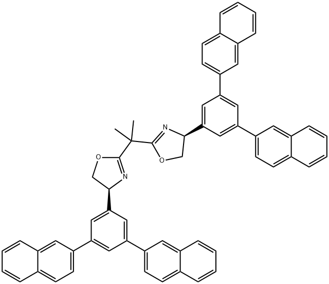 Oxazole, 2,2'-(1-methylethylidene)bis[4-(3,5-di-2-naphthalenylphenyl)-4,5-dihydro-, (4S,4'S)- Structural